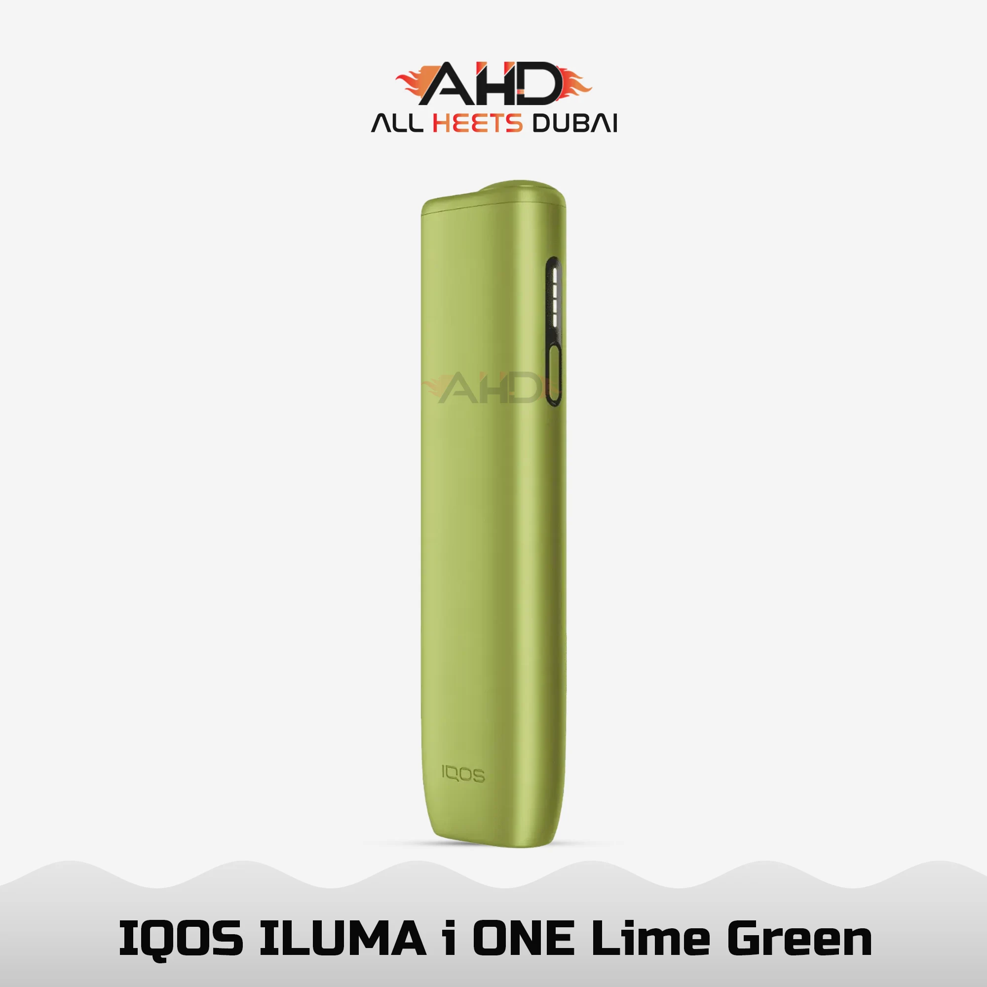 IQOS ILUMA I ONE Lime Green 1 Satin matte green finish on aluminum body of IQOS ILUMA i ONE lime green or Leaf Green
