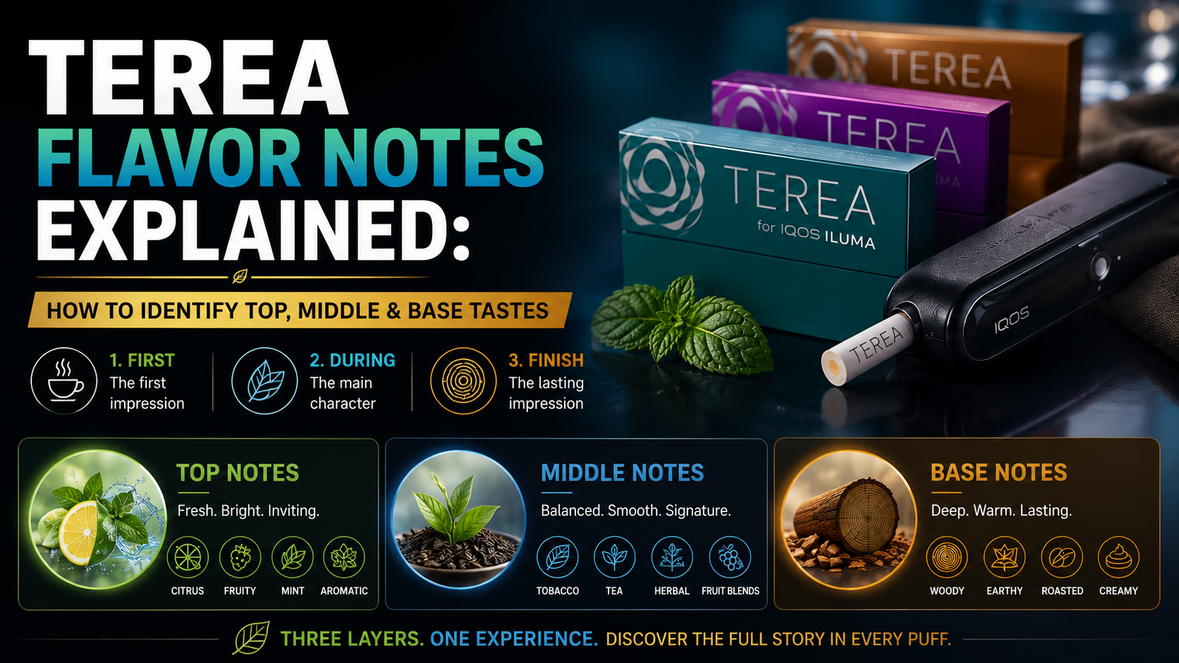 TEREA Top, Middle & Base Flavor Notes Guide