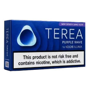 IQOS TEREA Purple Wave heated tobacco sticks featuring Tajikistan-market packaging, designed for use with the IQOS ILUMA series in Dubai