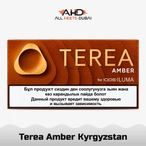 TEREA Amber Kyrgyzstan heated tobacco stick pack with a smooth, toasted tobacco profile in Dubai