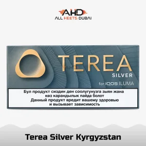 TEREA Silver Kyrgyzstan heated tobacco sticks featuring smooth toasted tobacco flavor and subtle herbal notes in Dubai